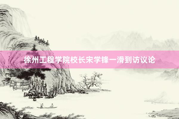 徐州工程学院校长宋学锋一滑到访议论