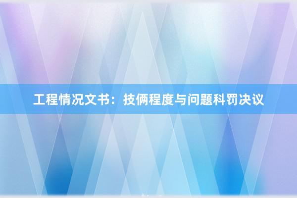 工程情况文书：技俩程度与问题科罚决议